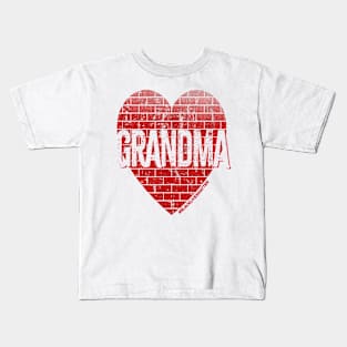 Grandma Red Heart Wall Kids T-Shirt